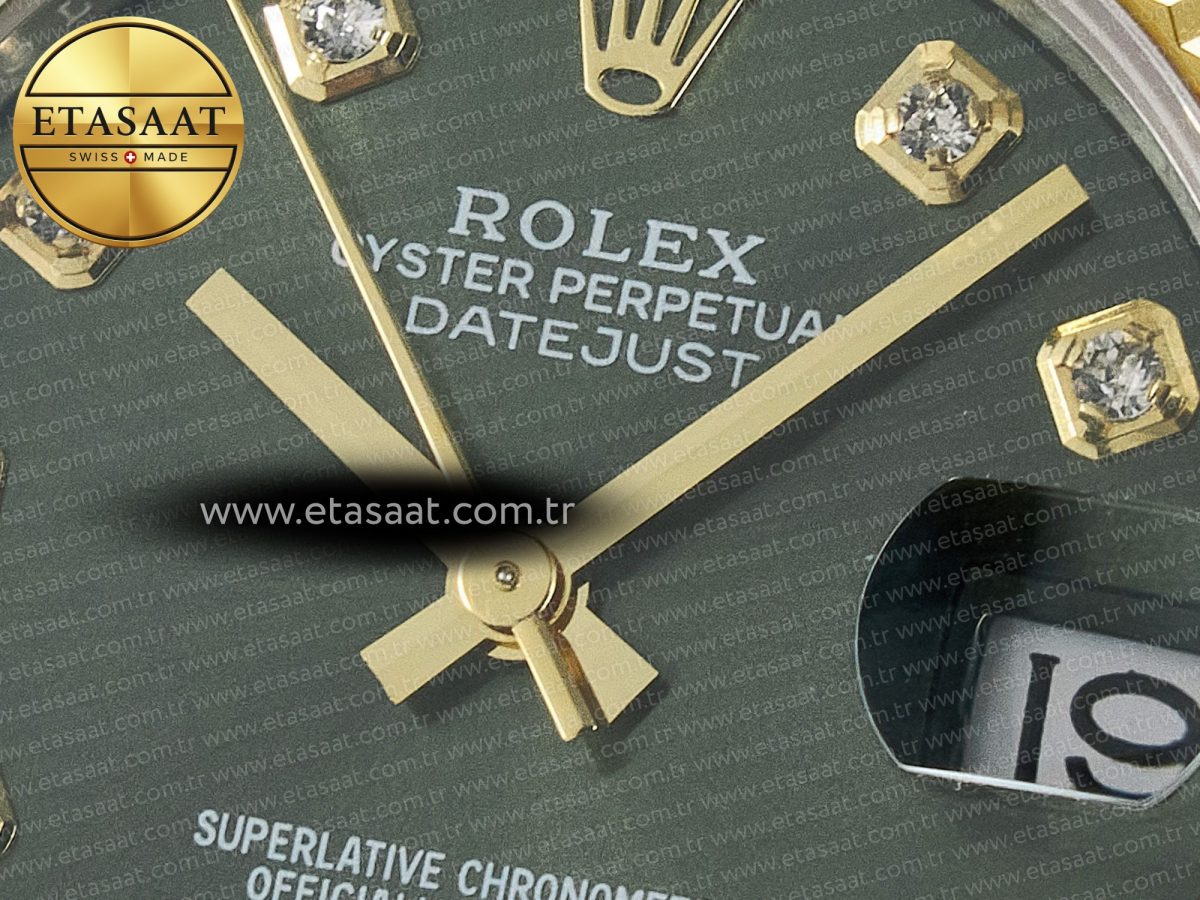 Rolex DateJust 31 278383 ARF 1:1 Best Edition 904L Steel Green Diamonds Dial on SS/YG Oyster Bracelet ETA 2688 - Görsel 10