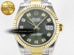 Rolex DateJust 31 278383 ARF 1:1 Best Edition 904L Steel Green Diamonds Dial on SS/YG Oyster Bracelet ETA 2688 - Görsel 4