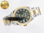 Rolex DateJust 31 278383 ARF 1:1 Best Edition 904L Steel Green Diamonds Dial on SS/YG Oyster Bracelet ETA 2688 - Görsel 8