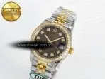 Rolex DateJust 278271 904L Steel Brown Diamonds Dial Diamonds Bezel on SS/YG Cal.2236