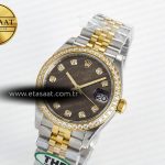 Rolex DateJust 278271 904L Steel Brown Diamonds Dial Diamonds Bezel on SS/YG Cal.2236