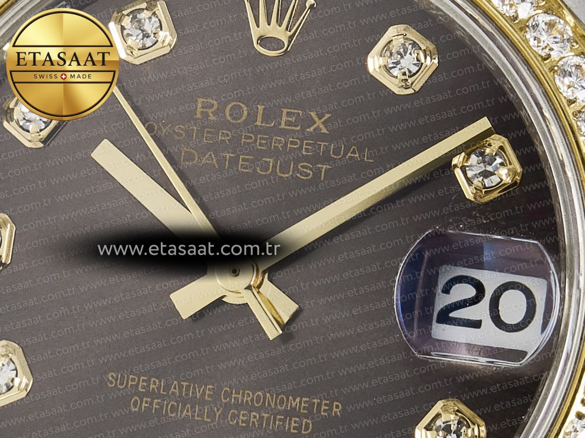 Rolex DateJust 278271 904L Steel Brown Diamonds Dial Diamonds Bezel on SS/YG Cal.2236 - Görsel 10