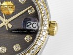Rolex DateJust 278271 904L Steel Brown Diamonds Dial Diamonds Bezel on SS/YG Cal.2236 - Görsel 11