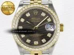 Rolex DateJust 278271 904L Steel Brown Diamonds Dial Diamonds Bezel on SS/YG Cal.2236 - Görsel 4