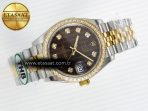 Rolex DateJust 278271 904L Steel Brown Diamonds Dial Diamonds Bezel on SS/YG Cal.2236 - Görsel 8