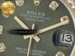 Rolex DateJust 278383RBR 904L Steel Green Diamonds Dial Diamonds Bezel on SS/YG Cal.2236 - Görsel 10