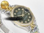 Rolex DateJust 278383RBR 904L Steel Green Diamonds Dial Diamonds Bezel on SS/YG Cal.2236 - Görsel 7