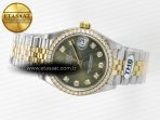 Rolex DateJust 278383RBR 904L Steel Green Diamonds Dial Diamonds Bezel on SS/YG Cal.2236 - Görsel 9
