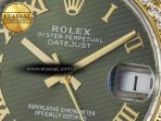 Rolex DateJust 278383RBR 904L SteelGreen Roman Diamonds Dial Diamonds Bezel on SS/YG Cal.2236 - Görsel 10