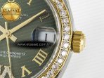 Rolex DateJust 278383RBR 904L SteelGreen Roman Diamonds Dial Diamonds Bezel on SS/YG Cal.2236 - Görsel 11