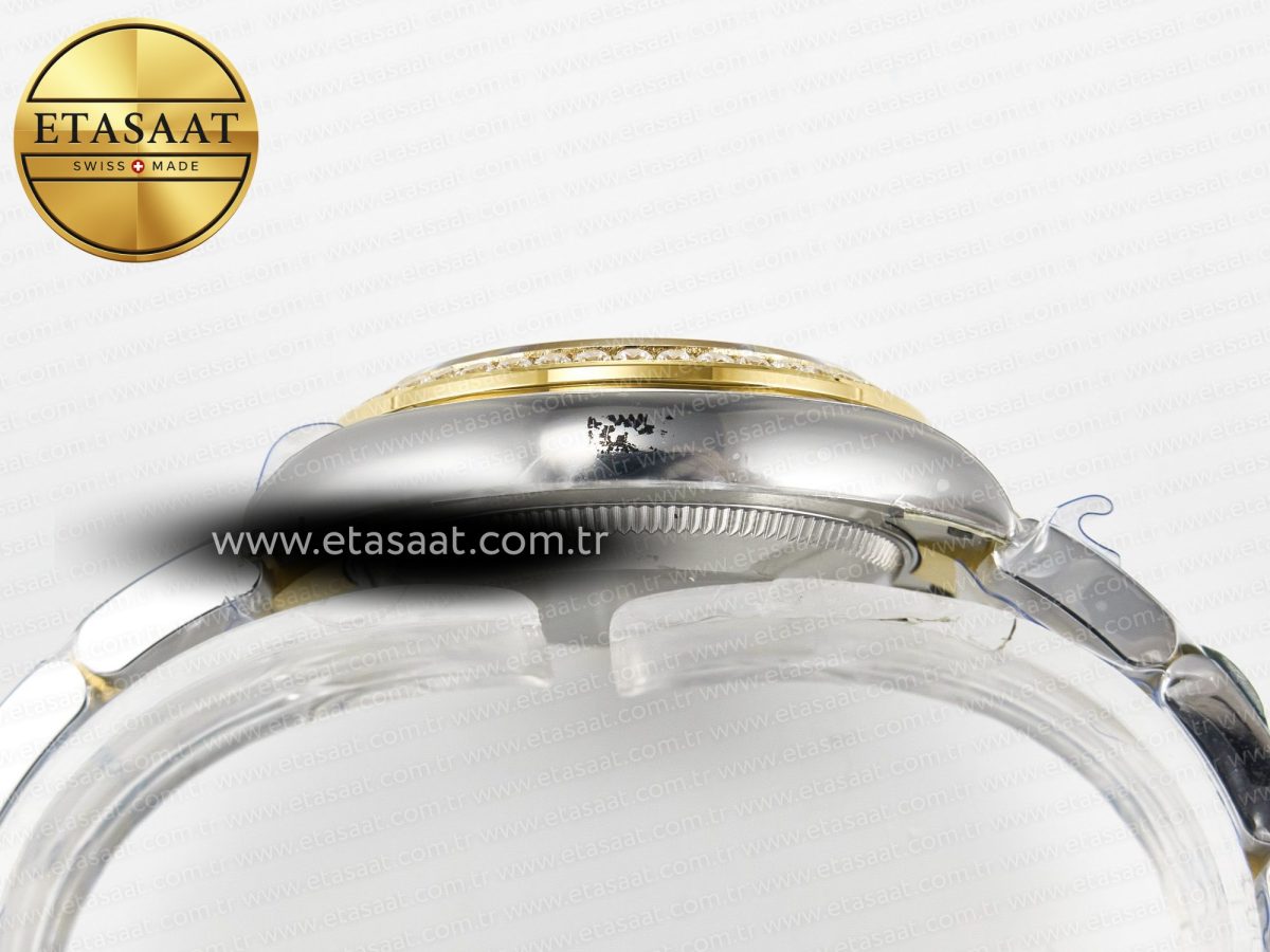 Rolex DateJust 278383RBR 904L SteelGreen Roman Diamonds Dial Diamonds Bezel on SS/YG Cal.2236 - Görsel 14