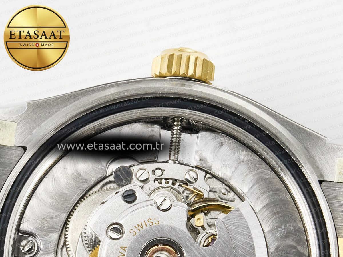 Rolex DateJust 278383RBR 904L SteelGreen Roman Diamonds Dial Diamonds Bezel on SS/YG Cal.2236 - Görsel 22