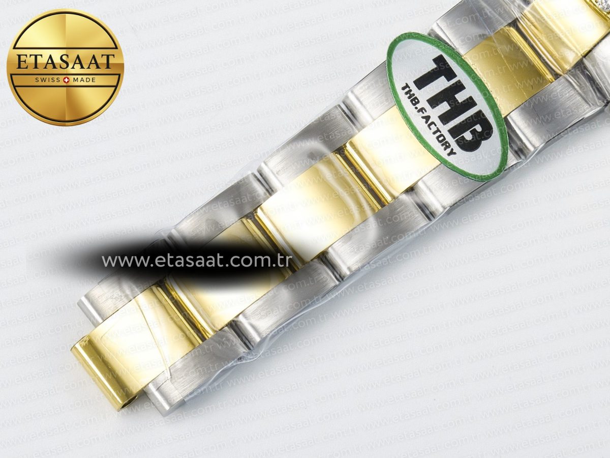 Rolex DateJust 278383RBR 904L SteelGreen Roman Diamonds Dial Diamonds Bezel on SS/YG Cal.2236 - Görsel 26