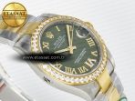 Rolex DateJust 278383RBR 904L SteelGreen Roman Diamonds Dial Diamonds Bezel on SS/YG Cal.2236 - Görsel 7