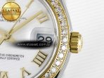 Rolex DateJust 278383RBR 904L Steel White Roman Dial Diamonds Bezel on SS/YG Cal.2236 - Görsel 11