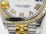 Rolex DateJust 278383RBR 904L Steel White Roman Dial Diamonds Bezel on SS/YG Cal.2236 - Görsel 12
