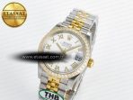 Rolex DateJust 278383RBR 904L Steel White Roman Dial Diamonds Bezel on SS/YG Cal.2236 - Görsel 2