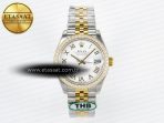 Rolex DateJust 278383RBR 904L Steel White Roman Dial Diamonds Bezel on SS/YG Cal.2236 - Görsel 3