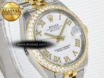 Rolex DateJust 278383RBR 904L Steel White Roman Dial Diamonds Bezel on SS/YG Cal.2236 - Görsel 5