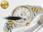 Rolex DateJust 278383RBR 904L Steel White Roman Dial Diamonds Bezel on SS/YG Cal.2236 - Görsel 6