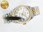 Rolex DateJust 278383RBR 904L Steel White Roman Dial Diamonds Bezel on SS/YG Cal.2236 - Görsel 8