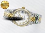 Rolex DateJust 278383RBR 904L Steel White Roman Dial Diamonds Bezel on SS/YG Cal.2236 - Görsel 9