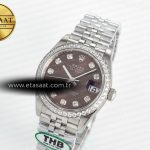Rolex DateJust 278384 Brown Diamonds Dial Diamonds Bezel on SS Cal.2236