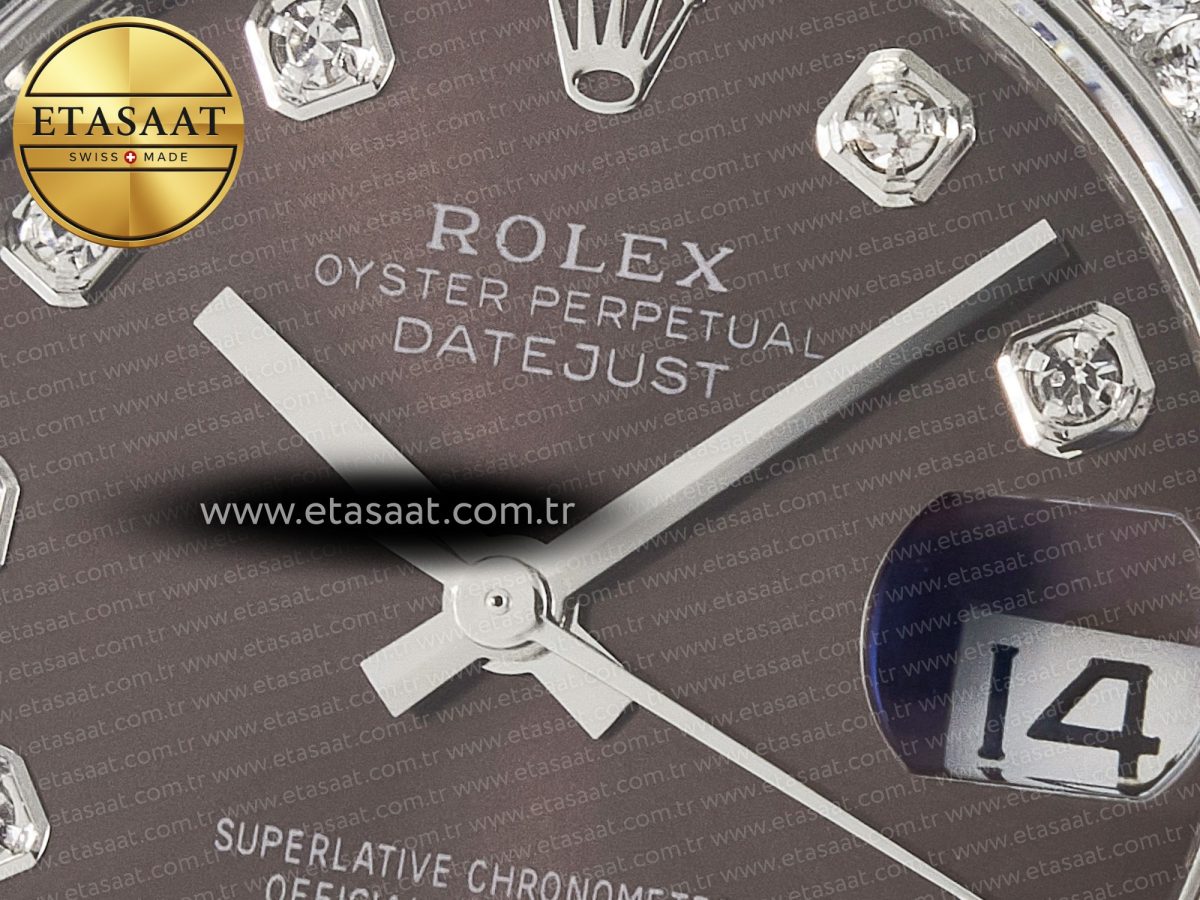 Rolex DateJust 278384 Brown Diamonds Dial Diamonds Bezel on SS Cal.2236 - Görsel 10