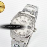 Rolex DateJust 278384RBR 904L Steel White MOP Dial Diamonds Bezel on SS Cal.2236