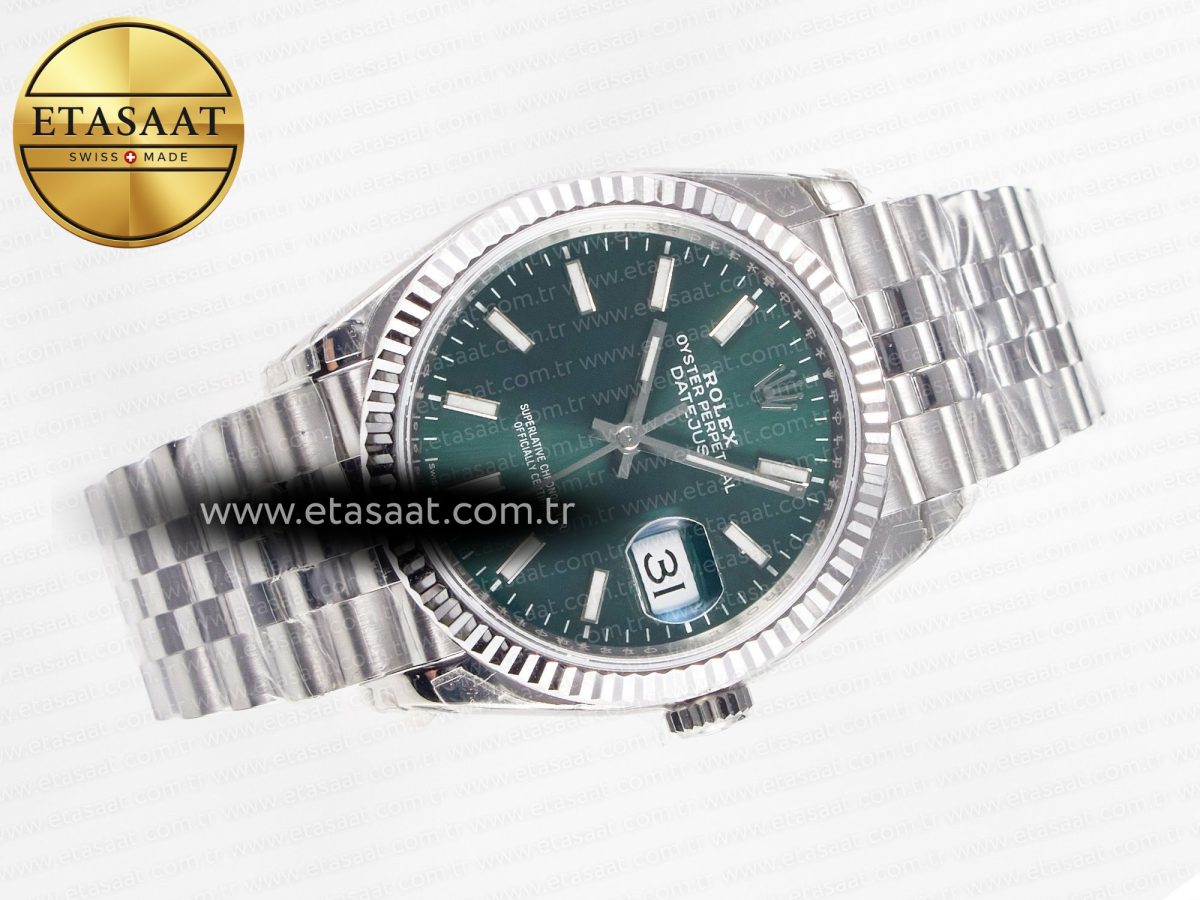 Rolex DateJust 36 126200 904L SS VSF 1:1 Best Edition Green Dial on Jubilee Bracelet VS3235 - Görsel 8