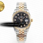 Rolex Datejust 126231 36mm Siyah Pırlantalı VR3235 Eta Saat - Görsel 3 - 1:1 Süper Klon Saat