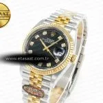 Rolex DateJust 36 126233 Clean 1:1 Best Edition 904L Steel Black Diamonds Dial on SS/YG Jubilee Bracelet VR3235