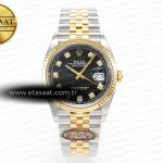Rolex Datejust 36 126233 Clean Siyah Pırlanta Kadran VR3235 Eta Saat - Görsel 3 - 1:1 Süper Klon Saat