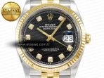Rolex DateJust 36 126233 Clean 1:1 Best Edition 904L Steel Black Diamonds Dial on SS/YG Jubilee Bracelet VR3235 - Görsel 4