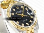Rolex DateJust 36 126233 Clean 1:1 Best Edition 904L Steel Black Diamonds Dial on SS/YG Jubilee Bracelet VR3235 - Görsel 5