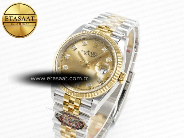 Rolex DateJust 36 126233 Clean 1:1 Best Edition 904L Steel YG Diamonds Dial on SS/YG Jubilee Bracelet VR3235