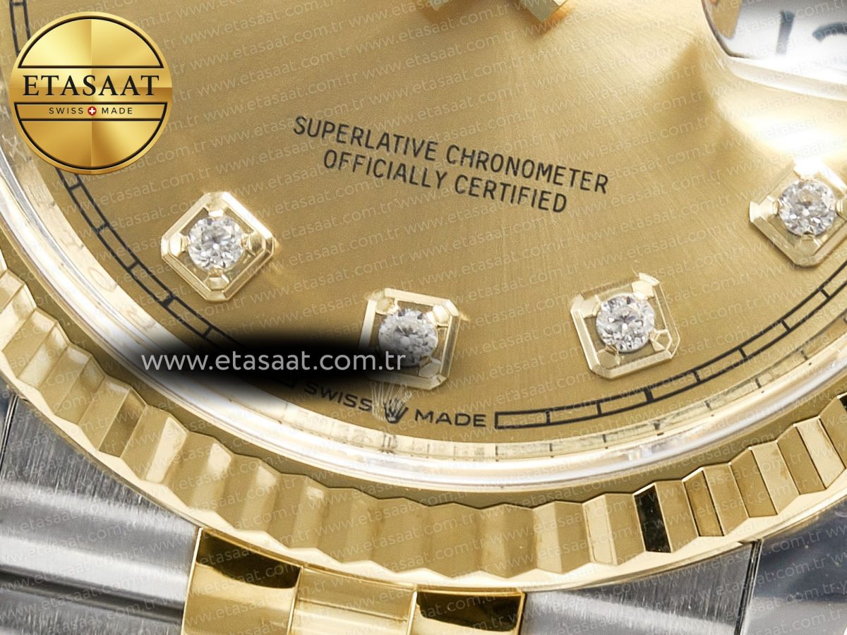 Rolex DateJust 36 126233 Clean 1:1 Best Edition 904L Steel YG Diamonds Dial on SS/YG Jubilee Bracelet VR3235 - Görsel 13