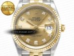 Rolex DateJust 36 126233 Clean 1:1 Best Edition 904L Steel YG Diamonds Dial on SS/YG Jubilee Bracelet VR3235 - Görsel 4