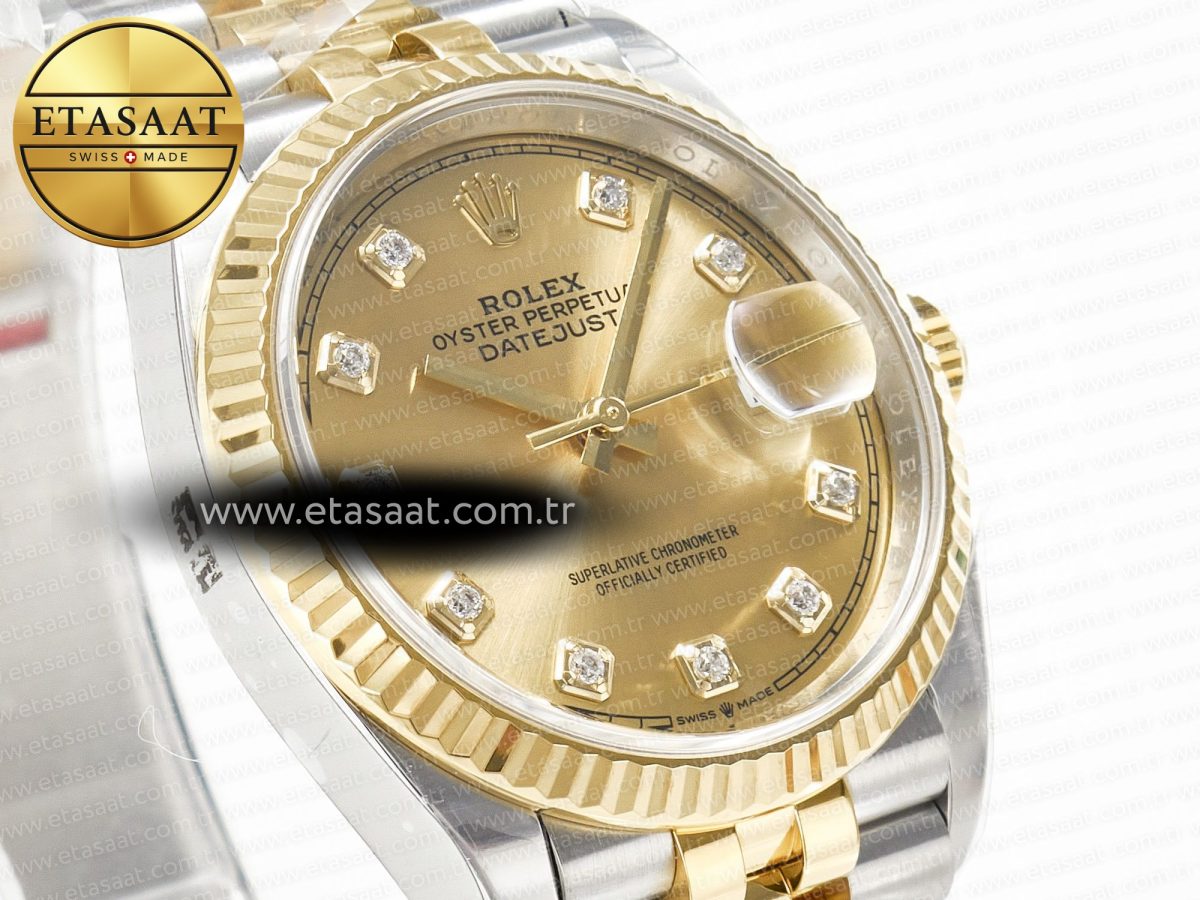 Rolex DateJust 36 126233 Clean 1:1 Best Edition 904L Steel YG Diamonds Dial on SS/YG Jubilee Bracelet VR3235 - Görsel 5