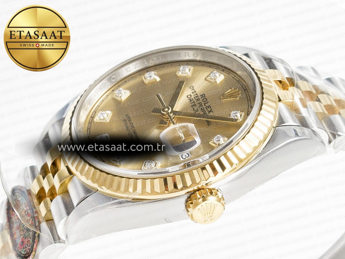 Rolex DateJust 36 126233 Clean 1:1 Best Edition 904L Steel YG Diamonds Dial on SS/YG Jubilee Bracelet VR3235 - Görsel 6