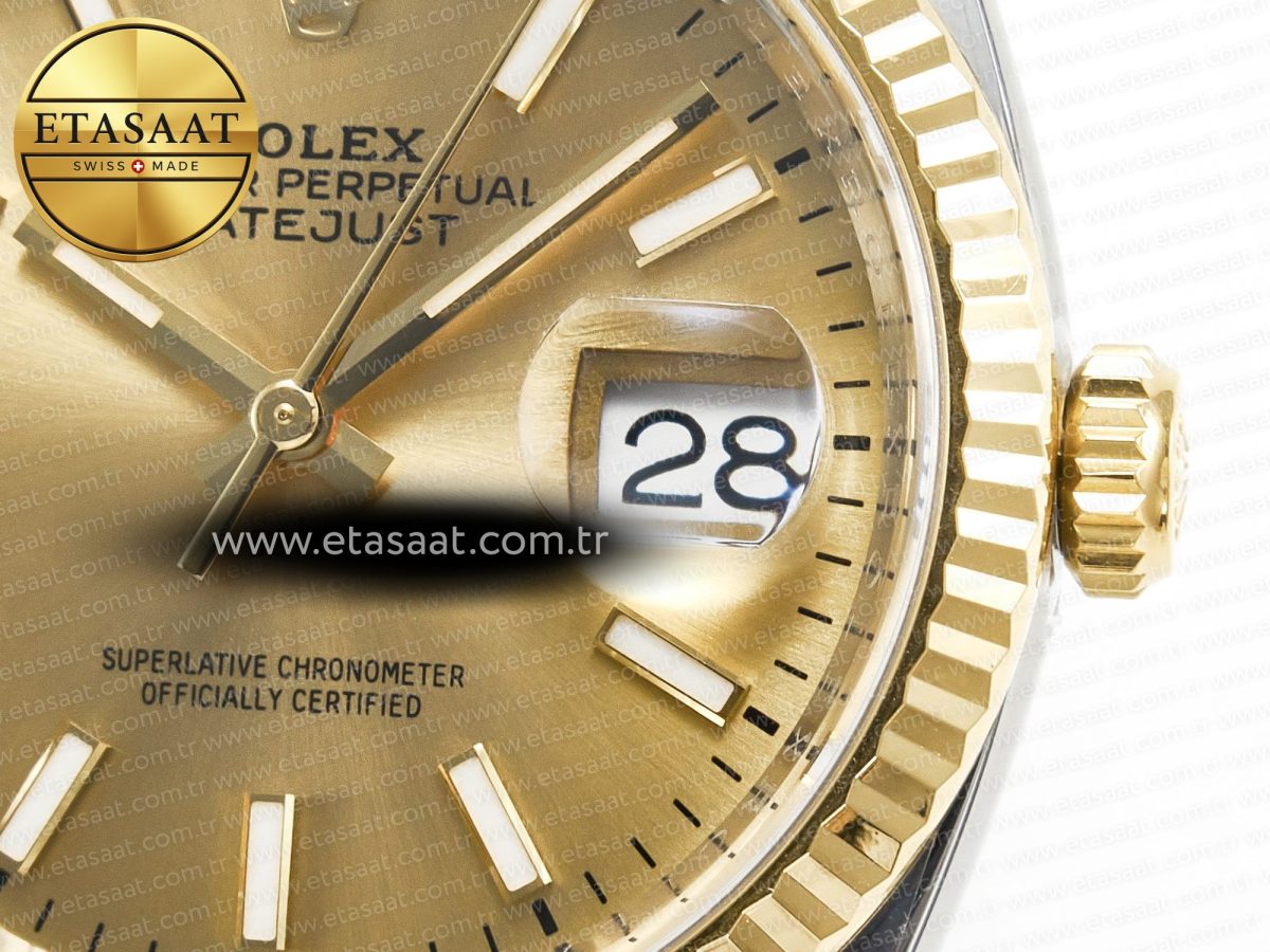 Rolex DateJust 36 126233 Clean 1:1 Best Edition 904L Steel YG Stick Dial on SS/YG Jubilee Bracelet VR3235 - Görsel 12