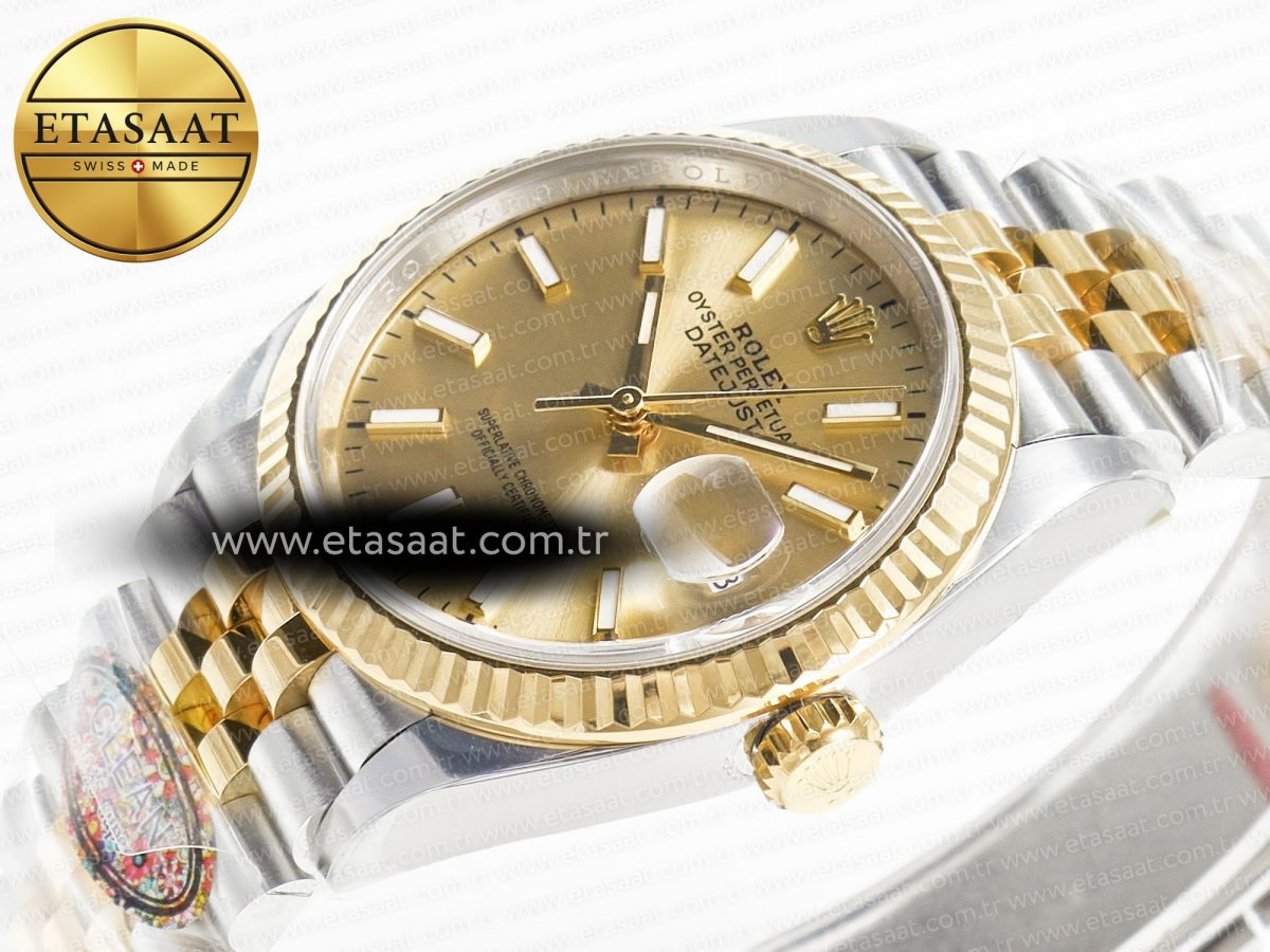 Rolex DateJust 36 126233 Clean 1:1 Best Edition 904L Steel YG Stick Dial on SS/YG Jubilee Bracelet VR3235 - Görsel 6