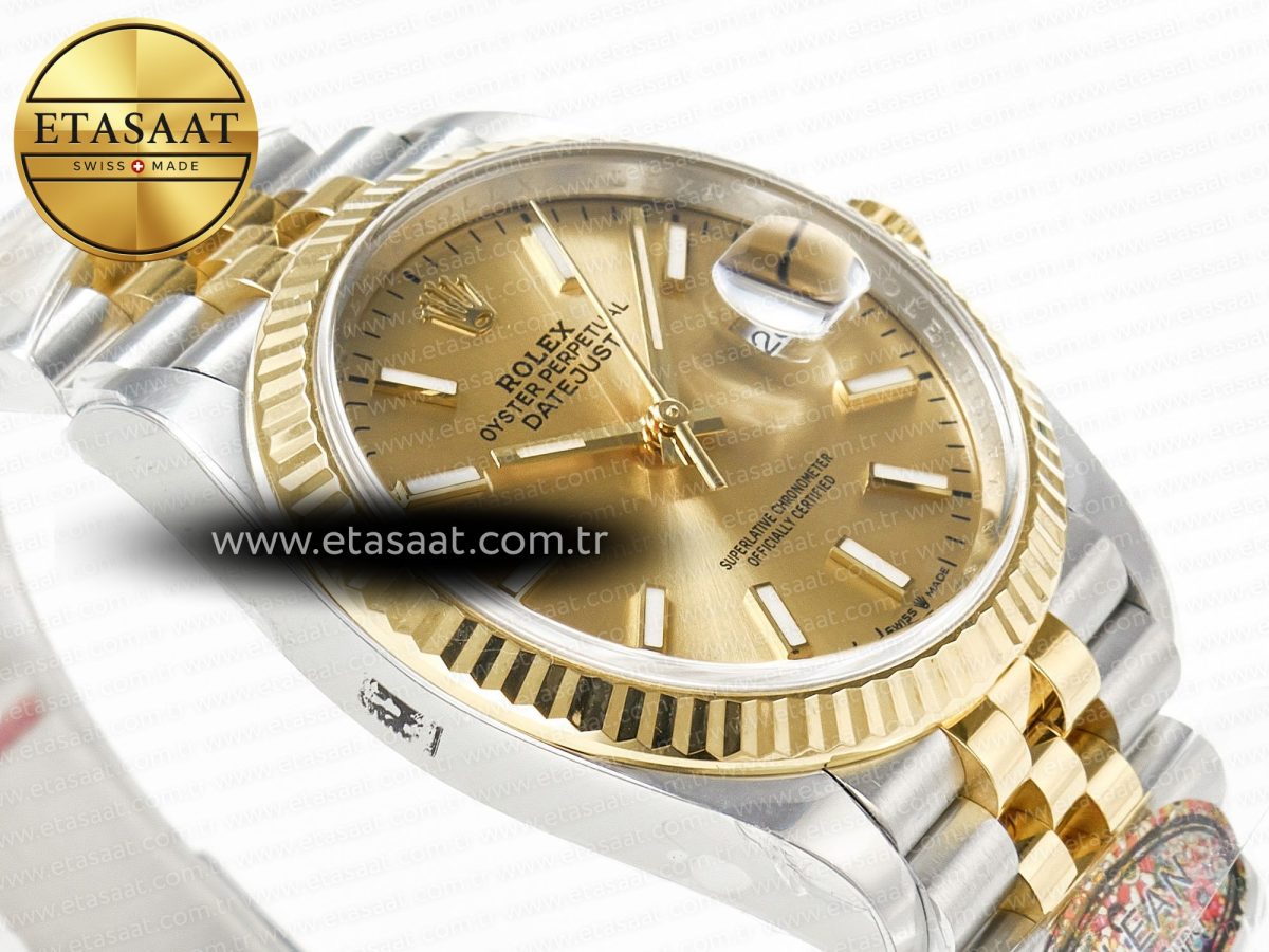 Rolex DateJust 36 126233 Clean 1:1 Best Edition 904L Steel YG Stick Dial on SS/YG Jubilee Bracelet VR3235 - Görsel 7