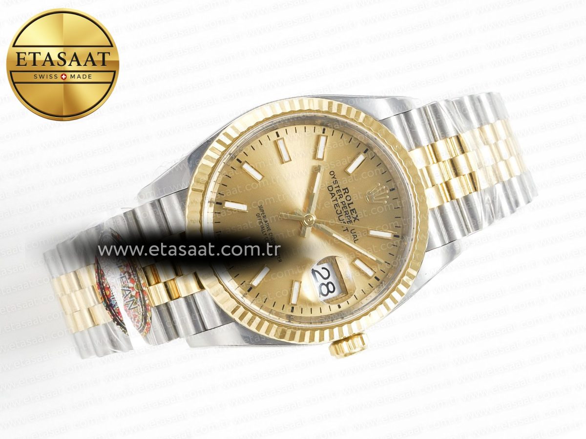 Rolex DateJust 36 126233 Clean 1:1 Best Edition 904L Steel YG Stick Dial on SS/YG Jubilee Bracelet VR3235 - Görsel 8