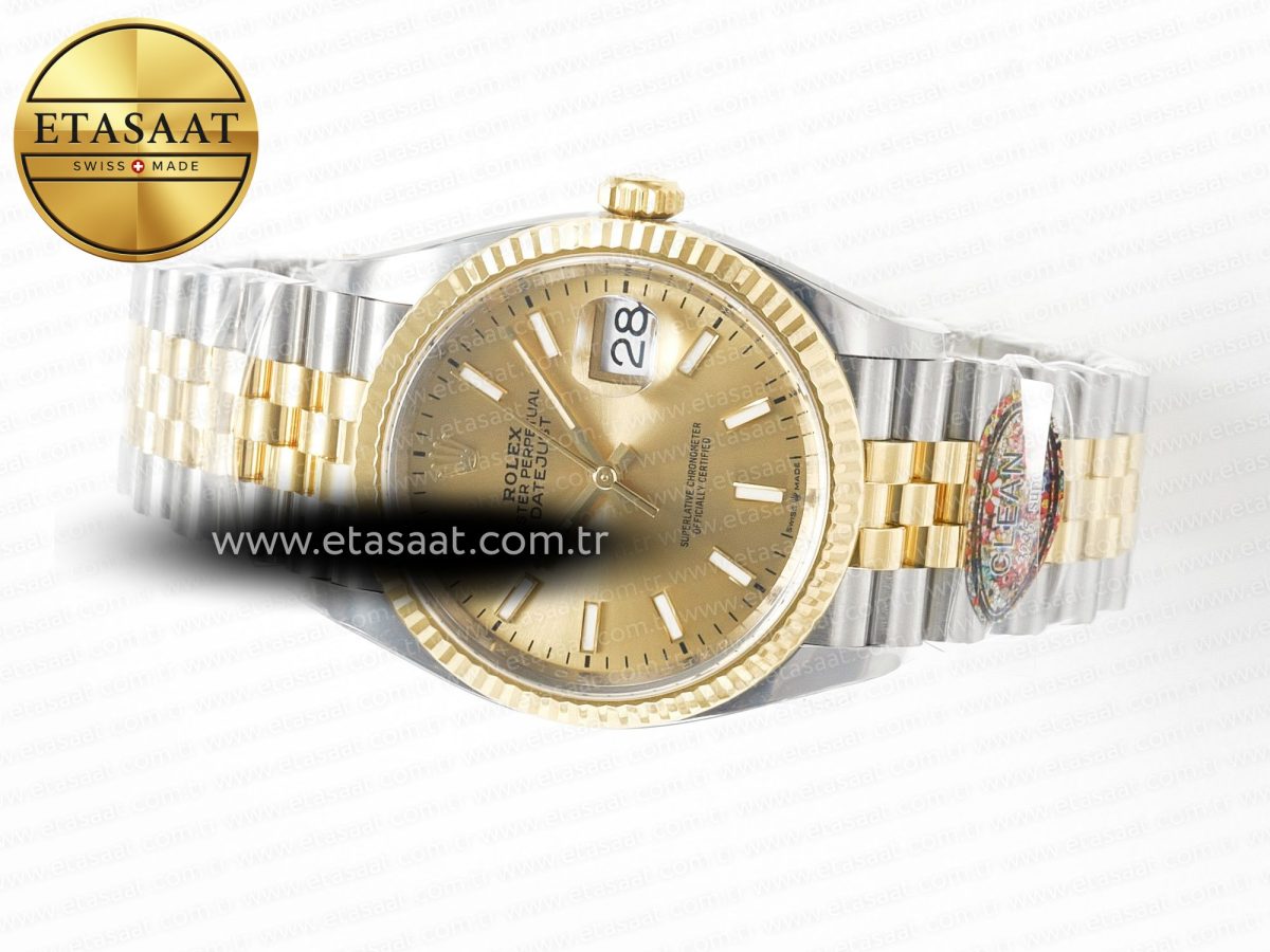 Rolex DateJust 36 126233 Clean 1:1 Best Edition 904L Steel YG Stick Dial on SS/YG Jubilee Bracelet VR3235 - Görsel 9