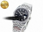 Rolex DateJust 36 126234 904L SS Clean 1:1 Best Edition Fluted Bezel Black Dial on Jubilee Bracelet VR3235