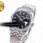 Rolex DateJust 36 126234 904L SS Clean 1:1 Best Edition Fluted Bezel Black Dial on Jubilee Bracelet VR3235