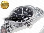 Rolex DateJust 36 126234 904L SS Clean 1:1 Best Edition Fluted Bezel Black Dial on Jubilee Bracelet VR3235 - Görsel 6