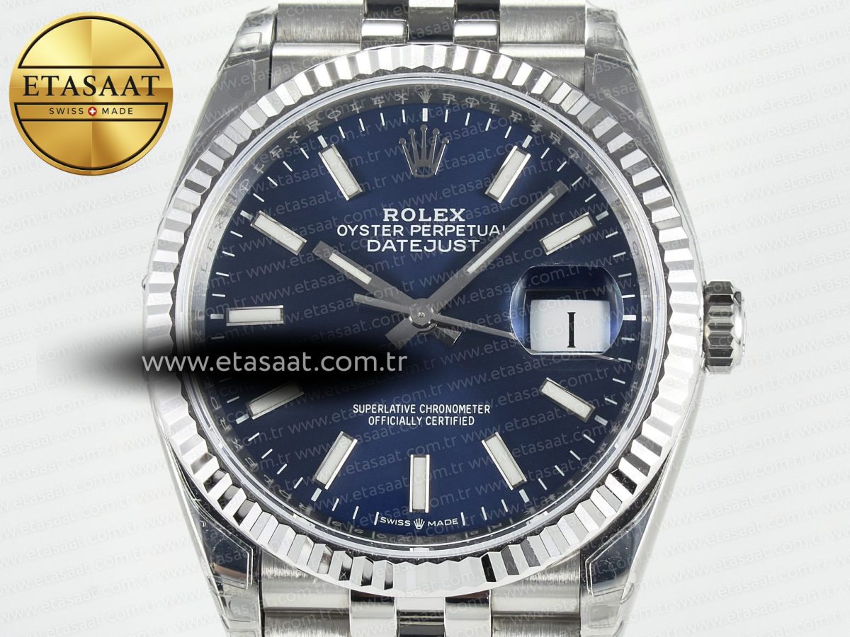 Rolex DateJust 36 126234 904L SS VSF 1:1 Best Edition Blue Dial on Jubilee Bracelet VS3235 - Görsel 4