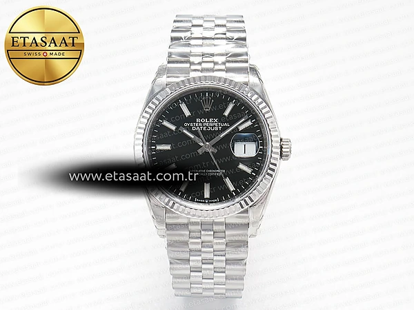 Rolex Datejust 36 116234 VSF Siyah Çizgi Kadran VS3135 Eta Saat - 1:1 Süper Klon Replika Saat